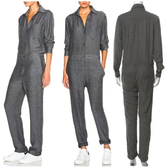 NWT Isabel Marant Etoile Gray Wool Blend Jumpsuit long Sleeve Size 36 / US S - Picture 1 of 9